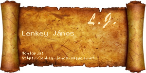 Lenkey János névjegykártya